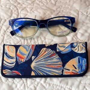 *🆕 Vera Bradley Morning Shells Reading Glasses +1.25 Blue Light Blocking, NEW